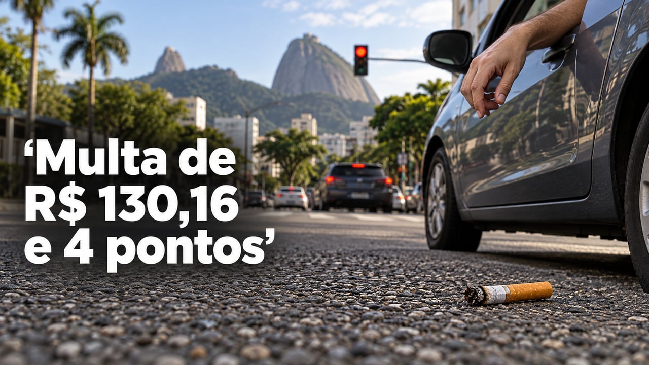 Atirar objetos do veículo gera multa de R$ 130,16 e quatro pontos na CNH