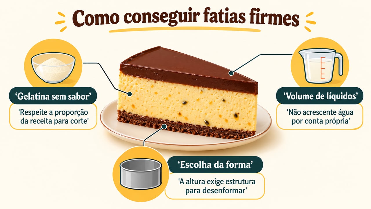 A gelatina deve respeitar o volume da mistura, incluindo a água usada na hidratação