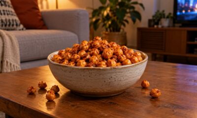 Grão-de-bico já cozido fica dourado e crocante na air fryer em 15 a 18 minutos a 200 °C