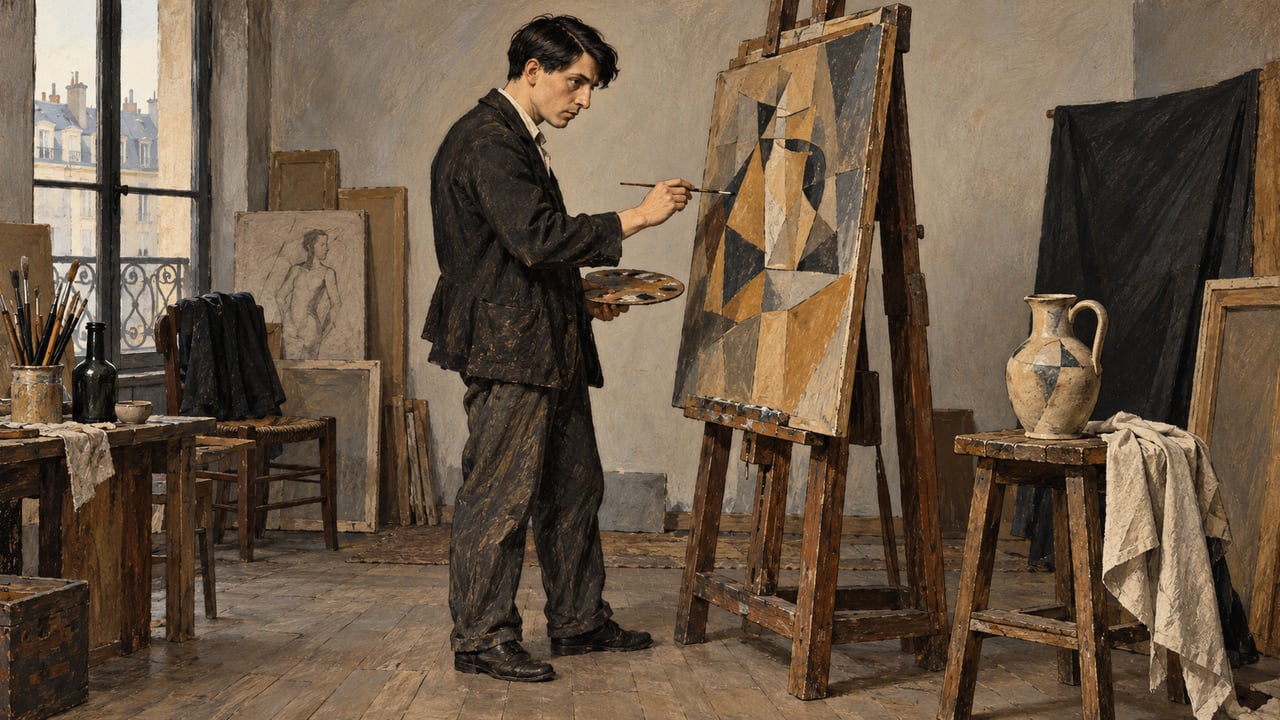 Picasso e Georges Braque desenvolveram o cubismo ao fragmentar objetos em formas geométricas