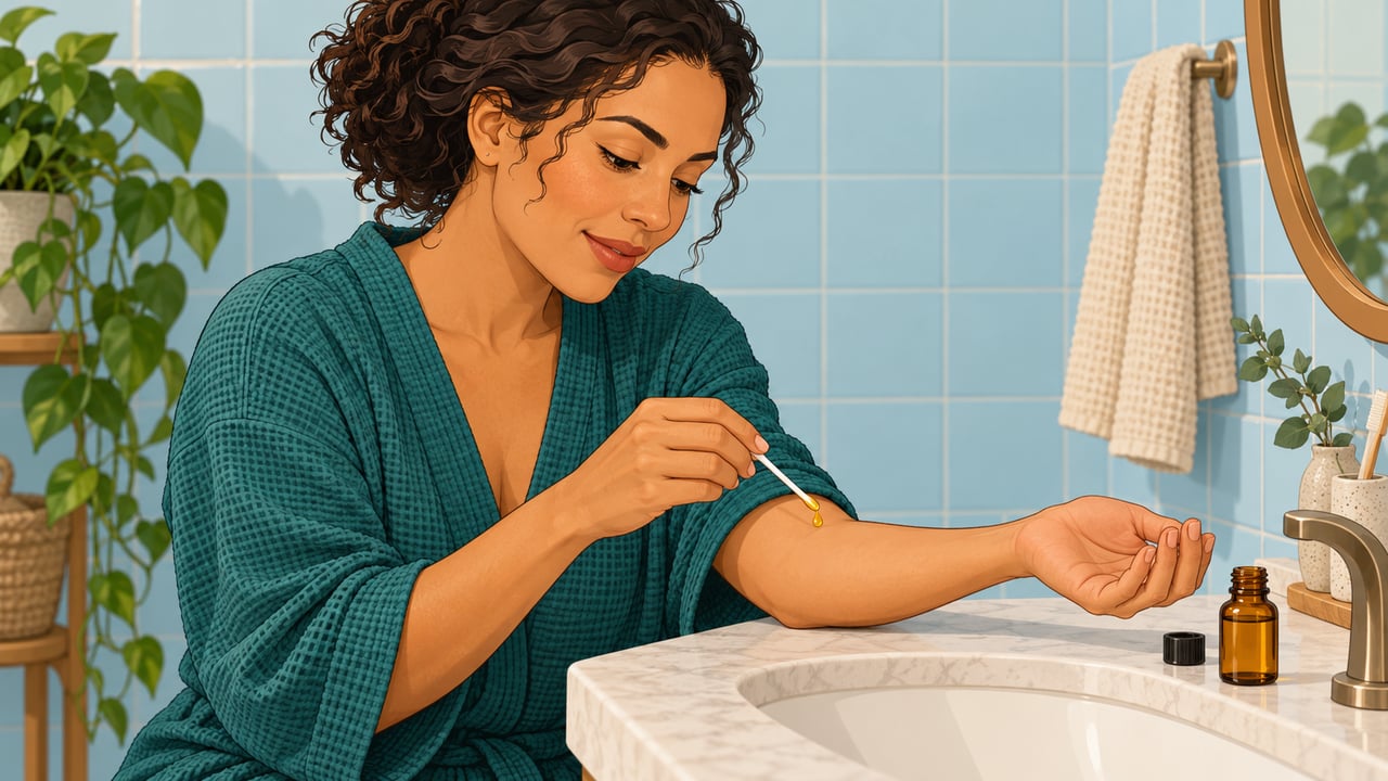 Teste uma gota no braço antes de usar, pois há relatos de dermatite de contato com óleo de rícino