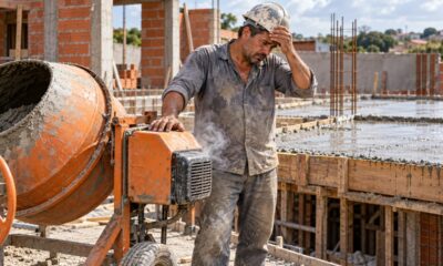 Motor queimado no meio da concretagem deixa o pedreiro com a obra parada e as parcelas da betoneira vencendo
