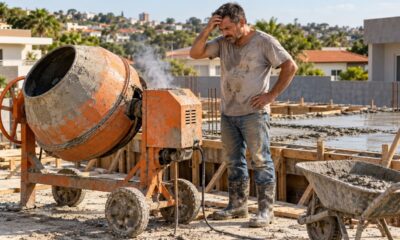 Pedreiro compra betoneira usada por R$ 3.800 financiada em 10 vezes de R$ 420 para assumir obras maiores, e na terceira obra o motor queima no meio da concretagem