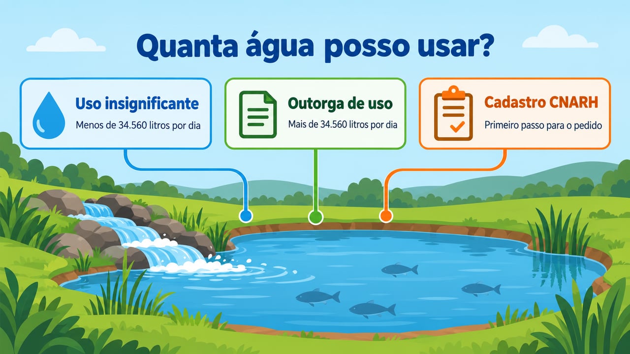 Acima de 34.560 litros por dia, o uso da água exige outorga do Inea, com cadastro prévio no CNARH