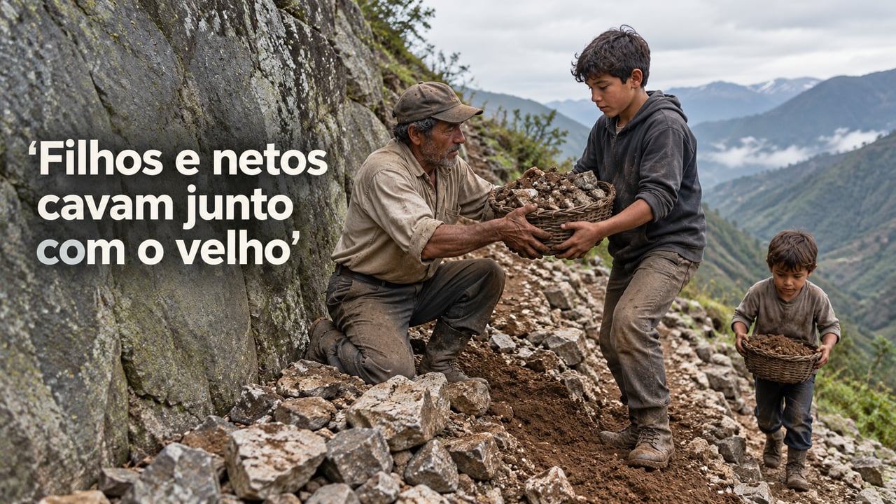 Yu Gong chamou filhos e netos para cavar, certo de que a obra seguiria geração após geração