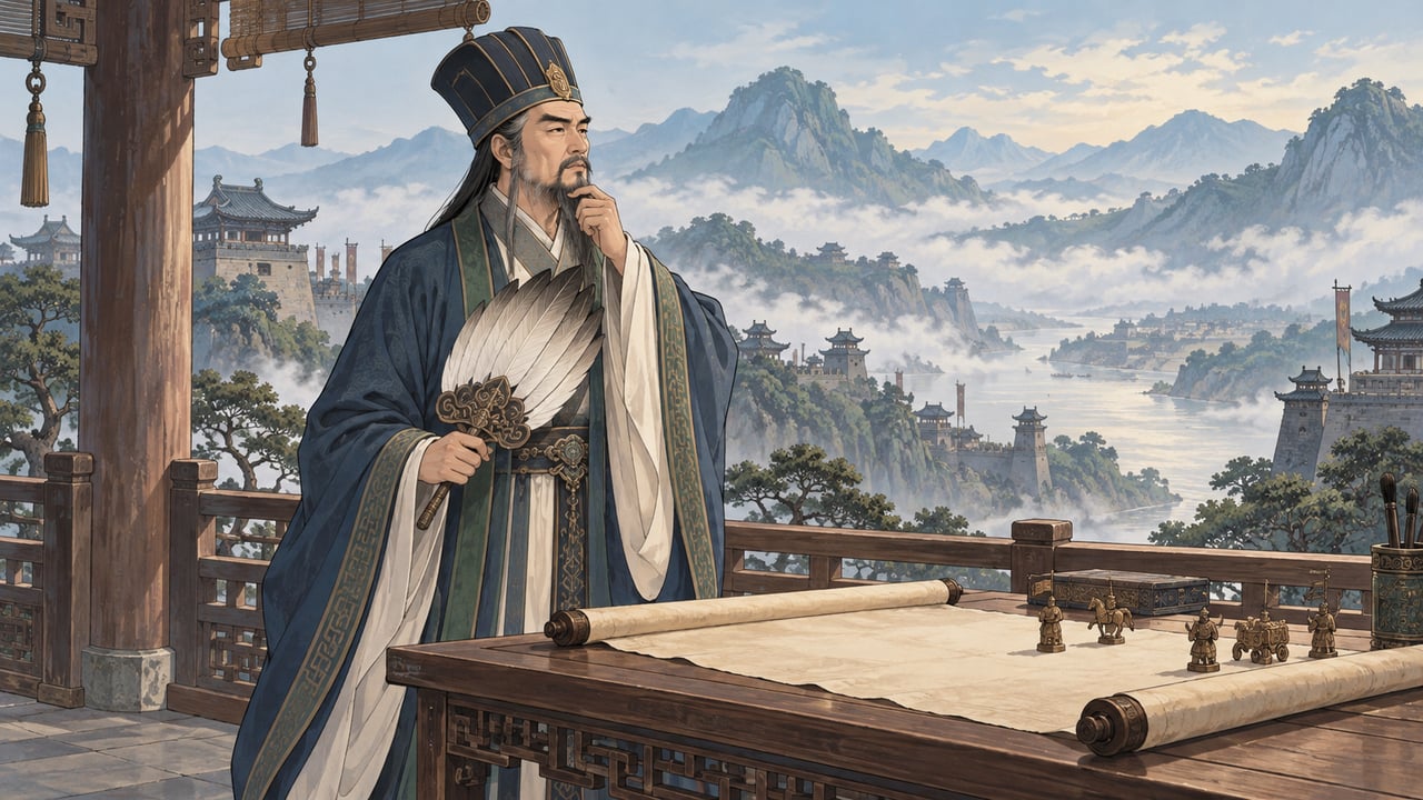 Zhuge Liang, conselheiro do reino de Shu nos Três Reinos, virou lenda como sinônimo de inteligência fora do comum