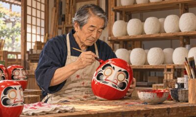 Takasaki, em Gunma, fabrica mais de 80% dos bonecos daruma de papel machê, tradição de cerca de 200 anos
