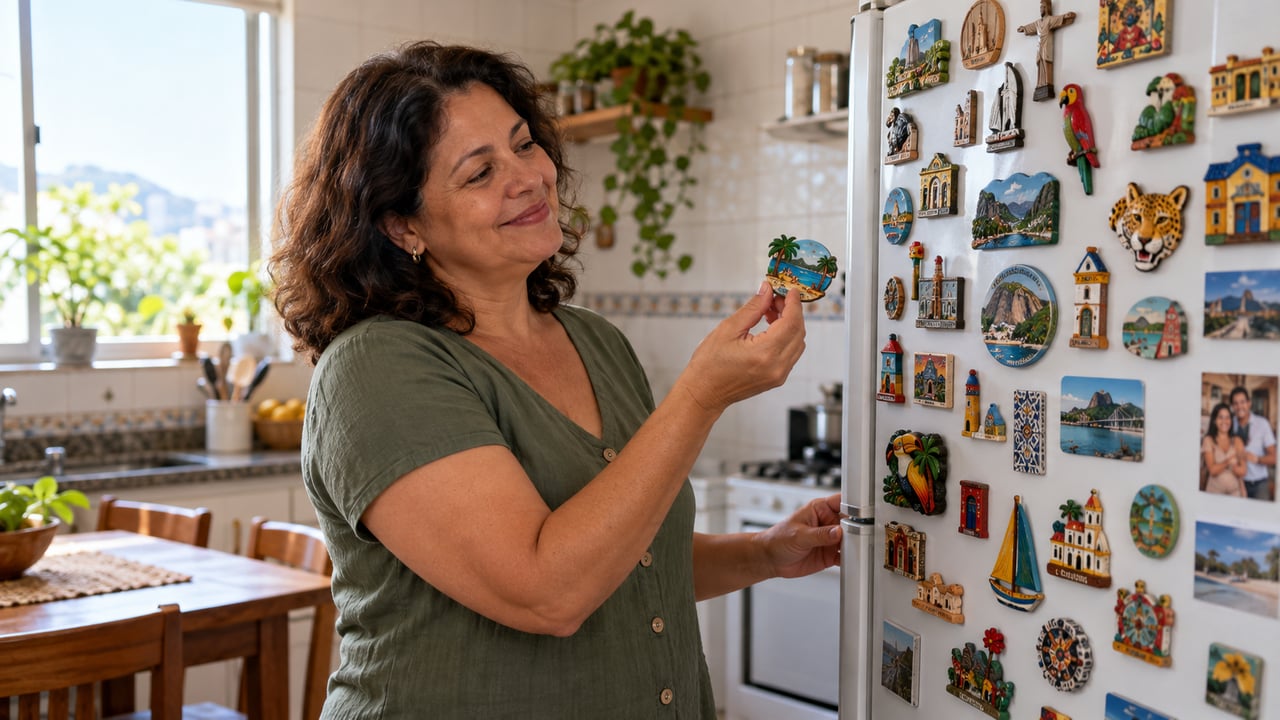 Ímãs de geladeira podem funcionar como gatilhos de lembrança e ajudar a compor a identidade pessoal