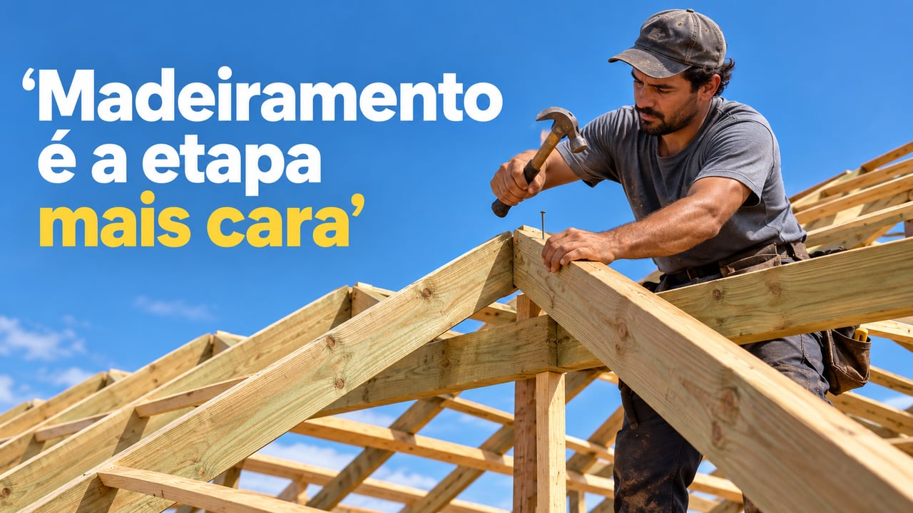 O madeiramento custa R$ 108,17 por m² e é a etapa mais cara da troca do telhado