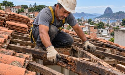 Madeiramento apodrecido transforma a troca de telhas em obra dupla e pode dobrar o valor da reforma