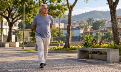 Mãos atrás das costas, com postura ereta e passo constante, costumam acompanhar reflexão e calma, não necessariamente tristeza