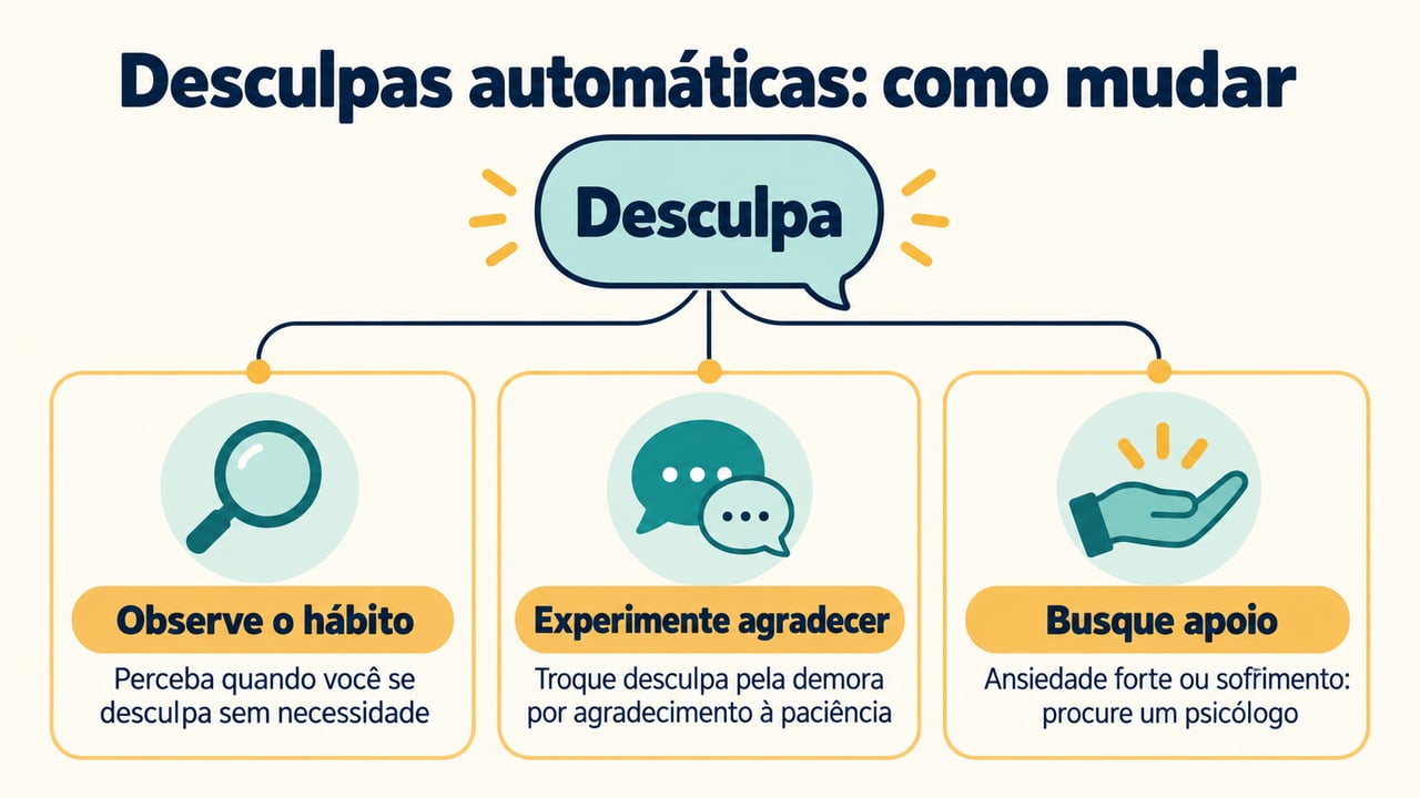 Observar as desculpas automáticas e experimentar agradecimentos pode ajudar a mudar o hábito