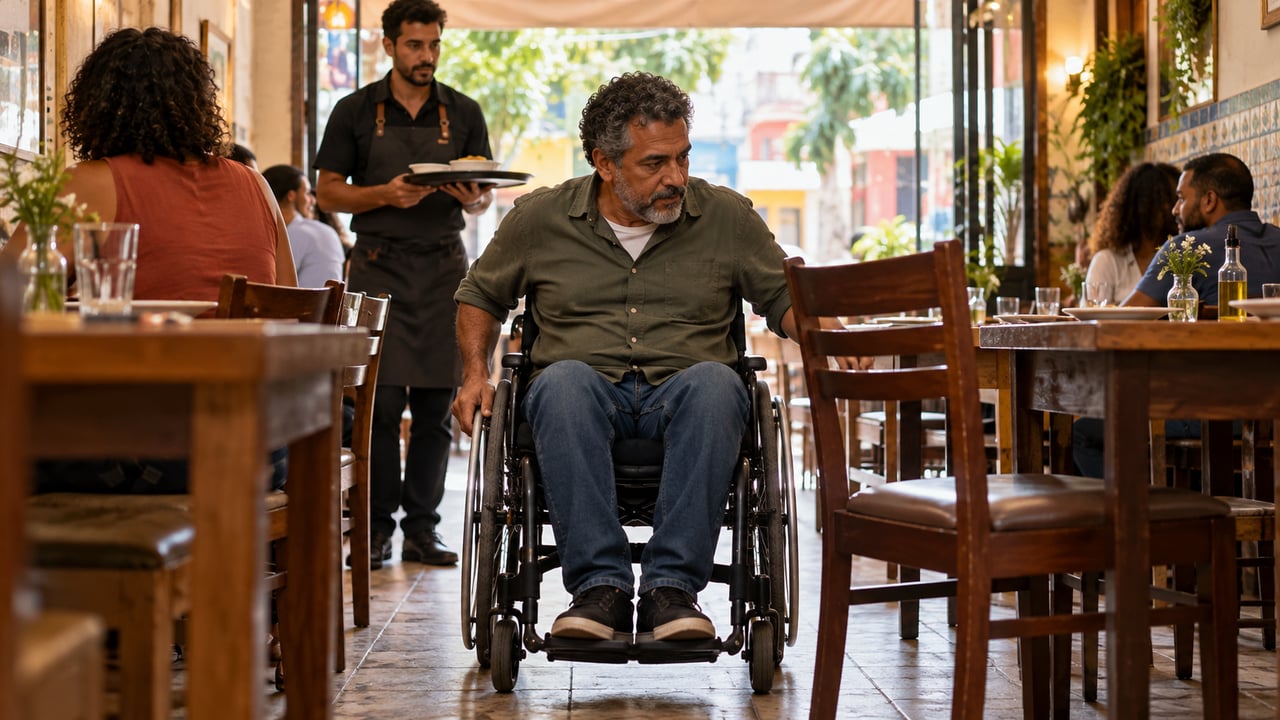 Uma cadeira fora do lugar atrapalha a circulação e pesa mais para quem usa cadeira de rodas, muleta ou carrinho de bebê