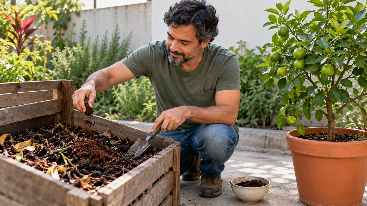 A borra de café deve ser usada em pouca quantidade e misturada ao composto, nunca crua em camada grossa
