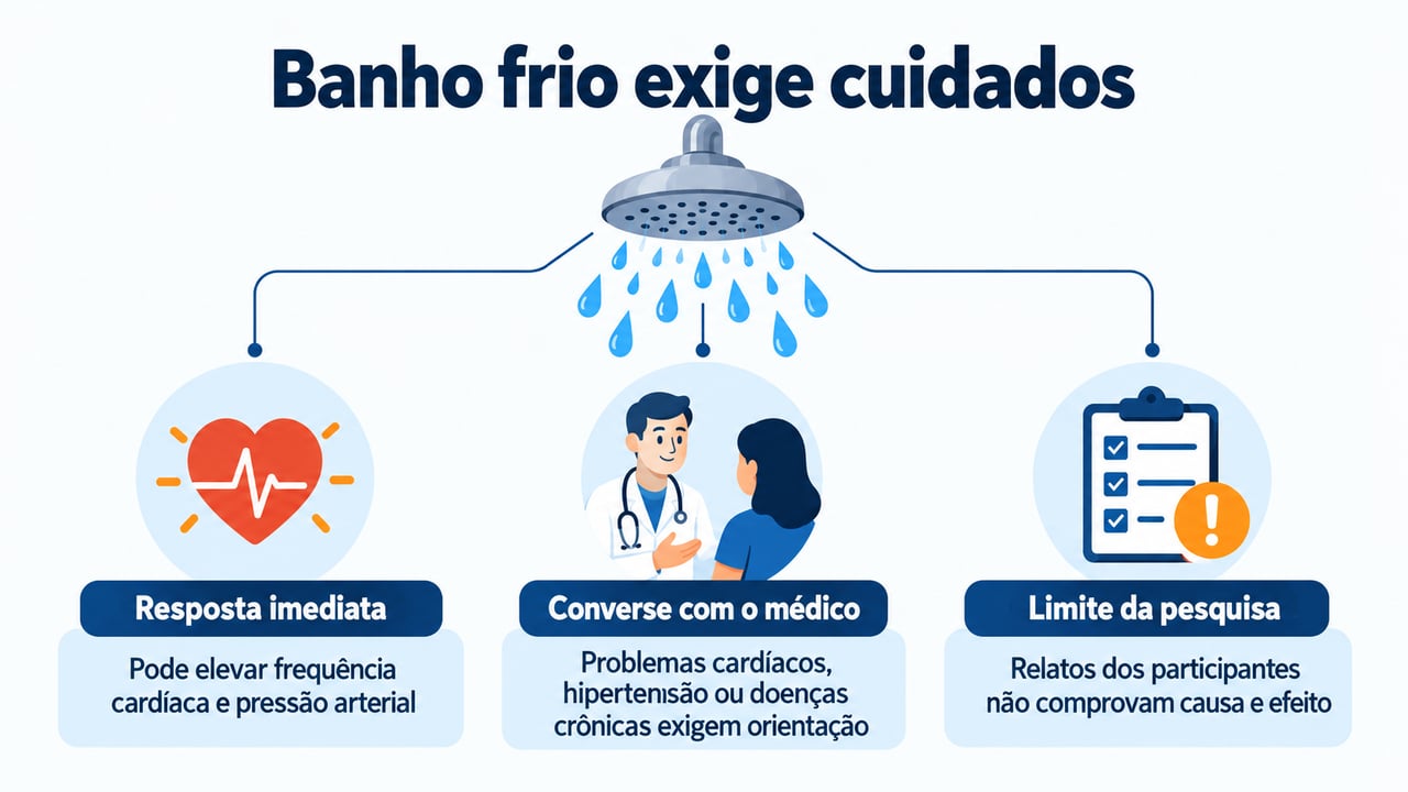 Quem tem problema cardíaco, pressão alta ou doença crônica deve consultar o médico antes de adotar o banho frio