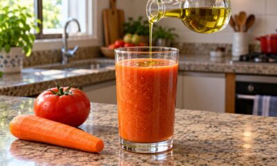Tomate e cenoura fornecem carotenoides cuja absorção é favorecida por um pouco de gordura