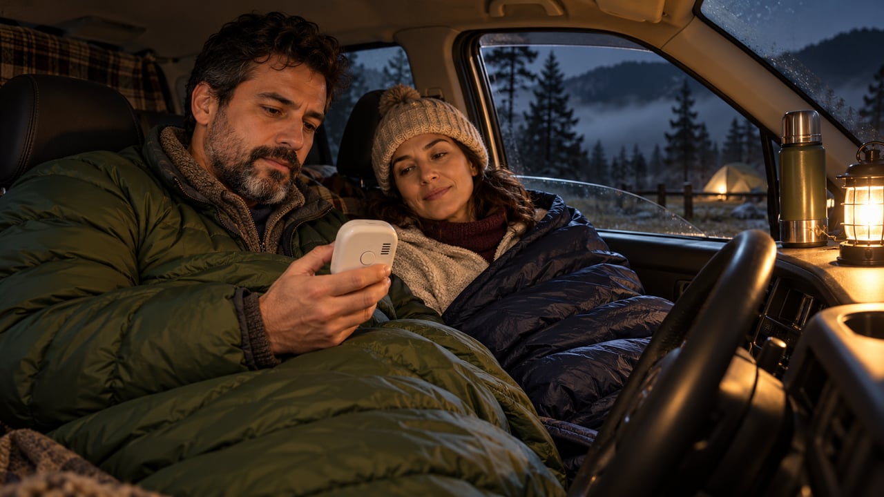 Para dormir em carro ou barraca no frio, use saco de dormir adequado, roupas secas, ventilação e detector de monóxido de carbono a bateria