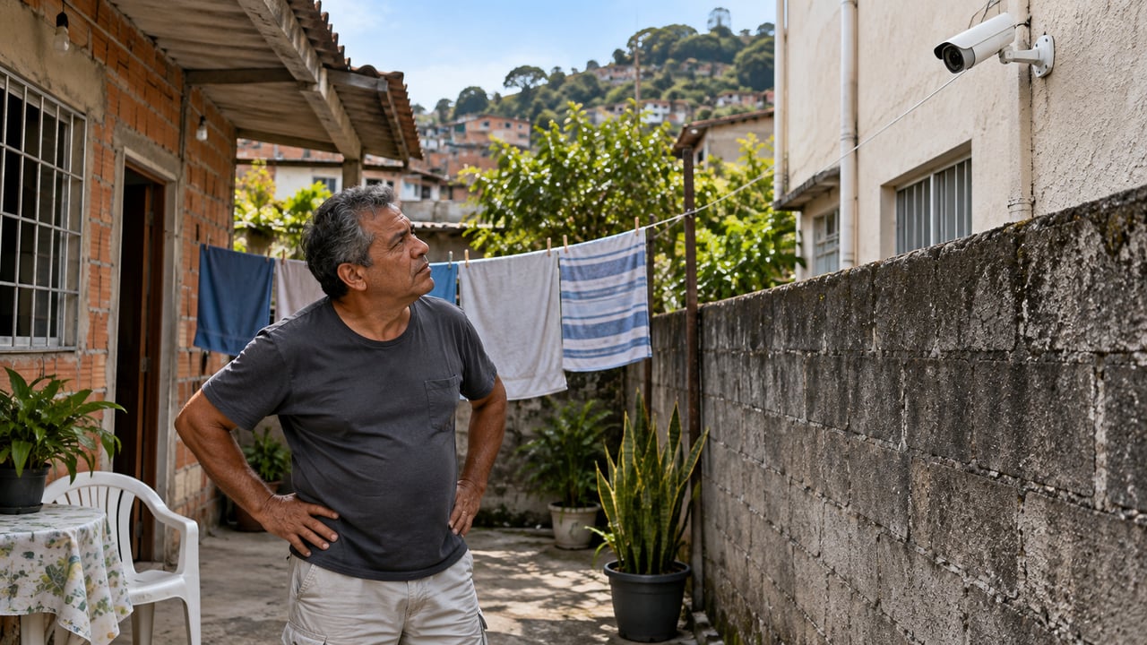 Câmera voltada para o quintal do vizinho pode configurar invasão de privacidade, mesmo instalada por segurança