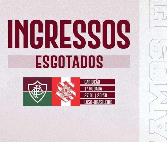 Foto com informação de ingressos esgotados