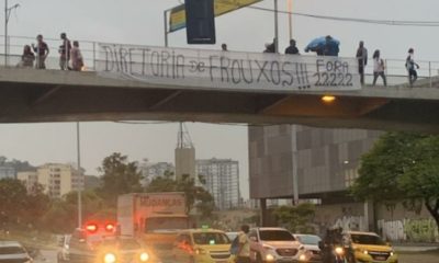 Protesto da torcida do Flamengo