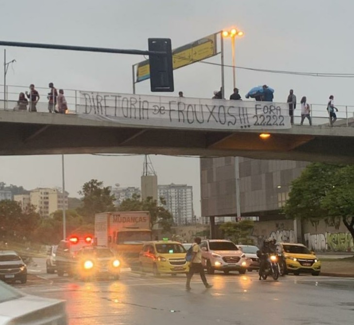 Protesto da torcida do Flamengo