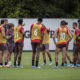 Flamengo durante preparação para o jogo contra o Madureira