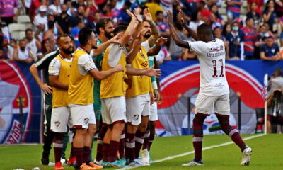 Luiz Henrique comemora gol pelo Fluminense