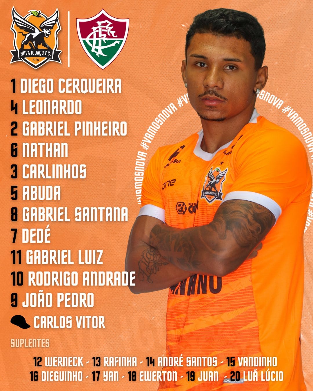 Nova Iguaçu escalado para pegar o Fluminense pelo Campeonato Carioca
