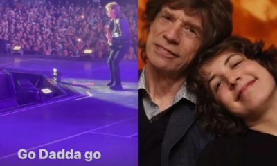 Lucas Jagger assiste a show do pai, Mick Jagger, vocalista do Rolling Stones