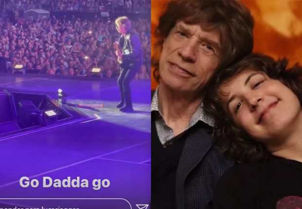 Lucas Jagger assiste a show do pai, Mick Jagger, vocalista do Rolling Stones