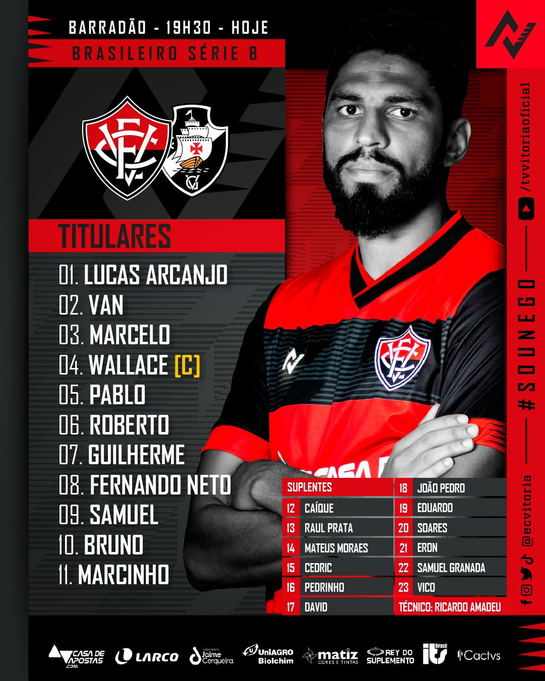 Vitória escalado para pegar o Vasco pela Série B