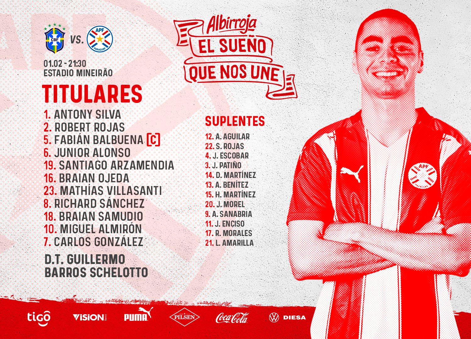 Paraguai escalado para enfrentar o Brasil pelas Eliminatórias da Copa do Mundo