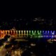 Arcos da Lapa com iluminação colorida