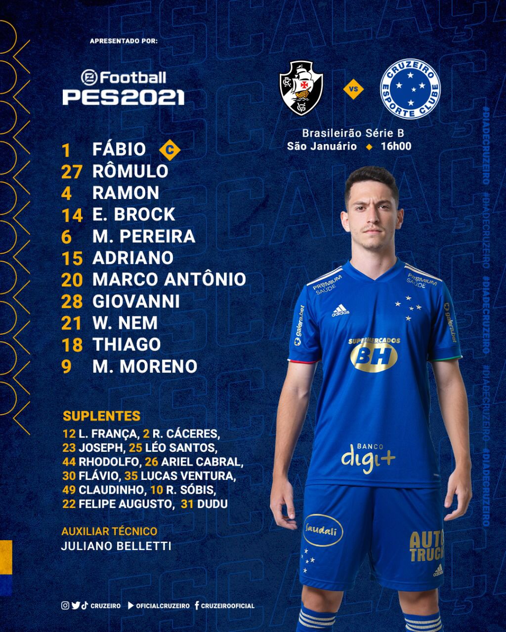 Cruzeiro escalado para pegar o Vasco pela Série B