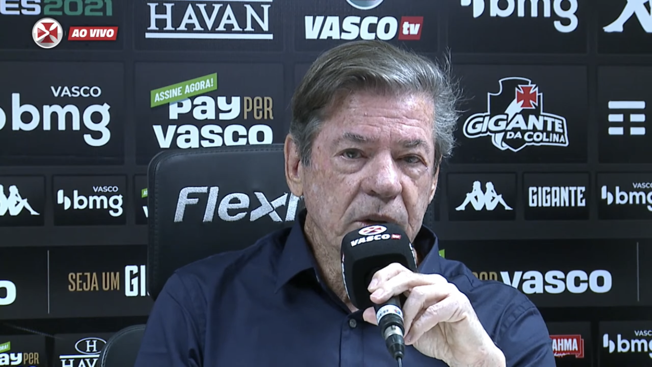 Jorge Salgado, presidente do Vasco durante entrevista