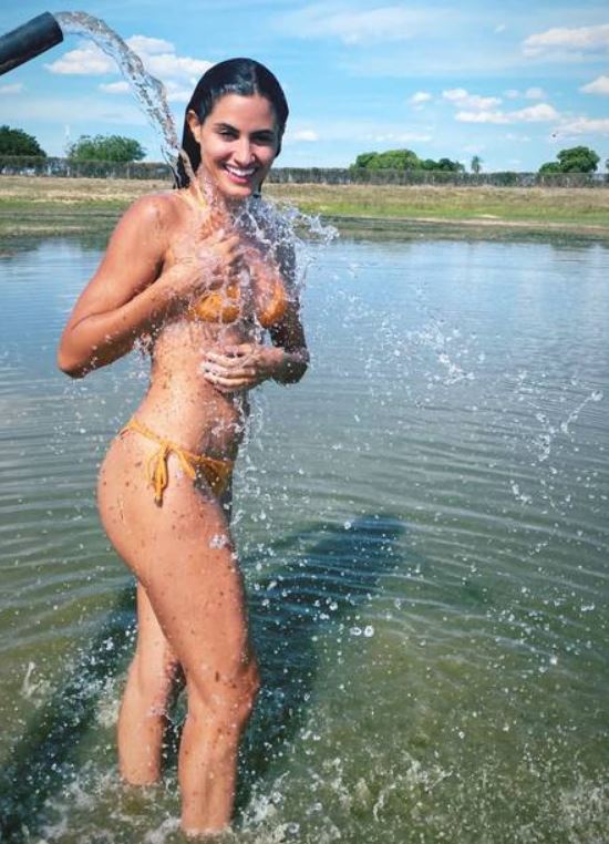 Atriz Leticia Salles, musa do remake de Pantanal
