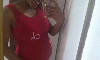 Vitória Pena está grávida de 7 meses e foi atingida no peito