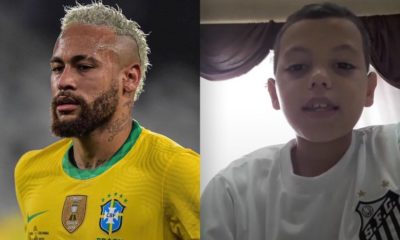 Neymar dá apoio a menino Bruninho torcedor do Santos