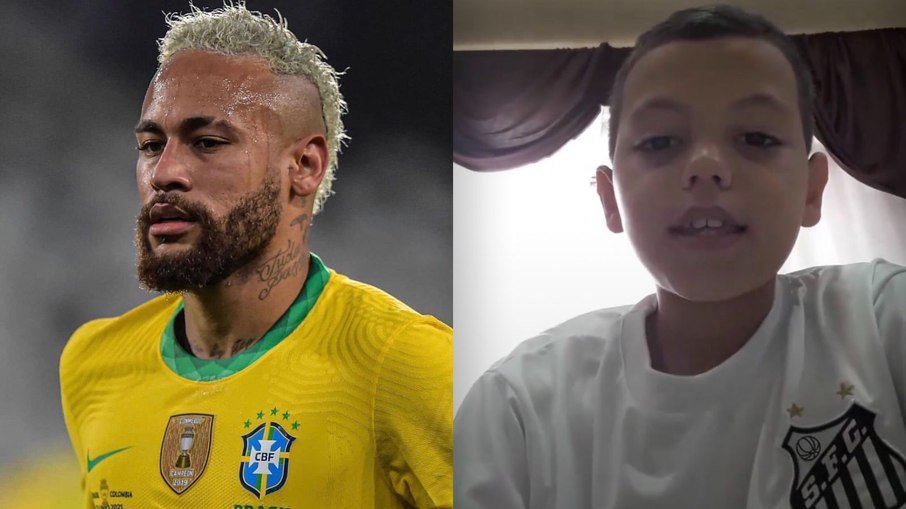 Neymar dá apoio a menino Bruninho torcedor do Santos