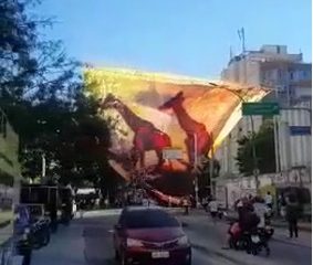 Estrutura de balão cai em rua de Botafogo e interrompe trânsito na Zona Sul do Rio