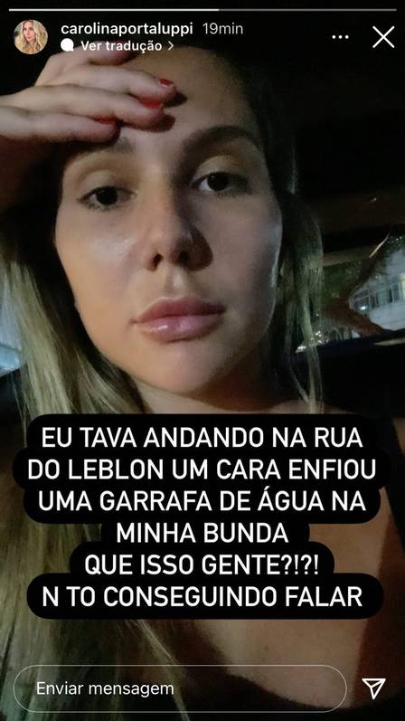 Print da Carol Portaluppi falando sobre assédio