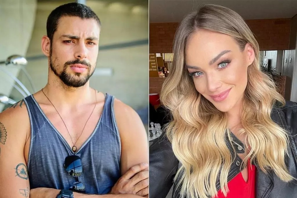 Montagem com fotos do Cauã Reymond e ex-BBB Bárbara Heck