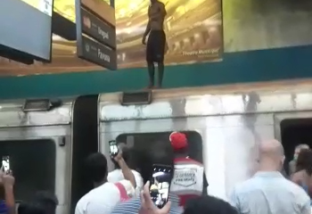 Criminoso é preso em cima do vagão do metrô após roubar turista na Cinelândia