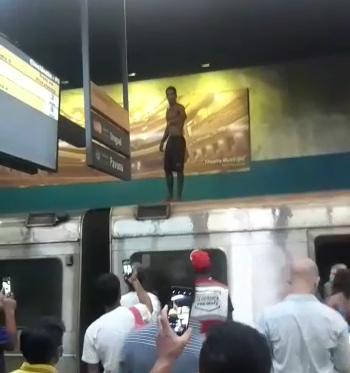 Criminoso é preso em cima do vagão do metrô após roubar turista na Cinelândia
