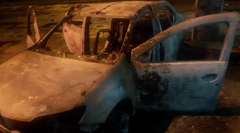 Carro pegou fogo