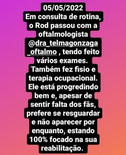 Quadro de saúde de Rodrigo Mussi
