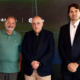 Fred Luz, da Alvarez & Marsal, Javier Tebas, presidente da LaLiga, e Pedro Mesquita, da XP — Foto: Divulgação