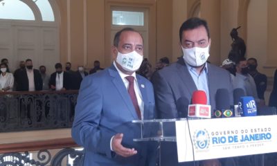 Imagem do governador Cláudio Castro e o secretário Max Lopes