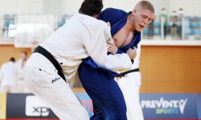 Judoca Rafael Buzacarini em ação nas Olimpíadas