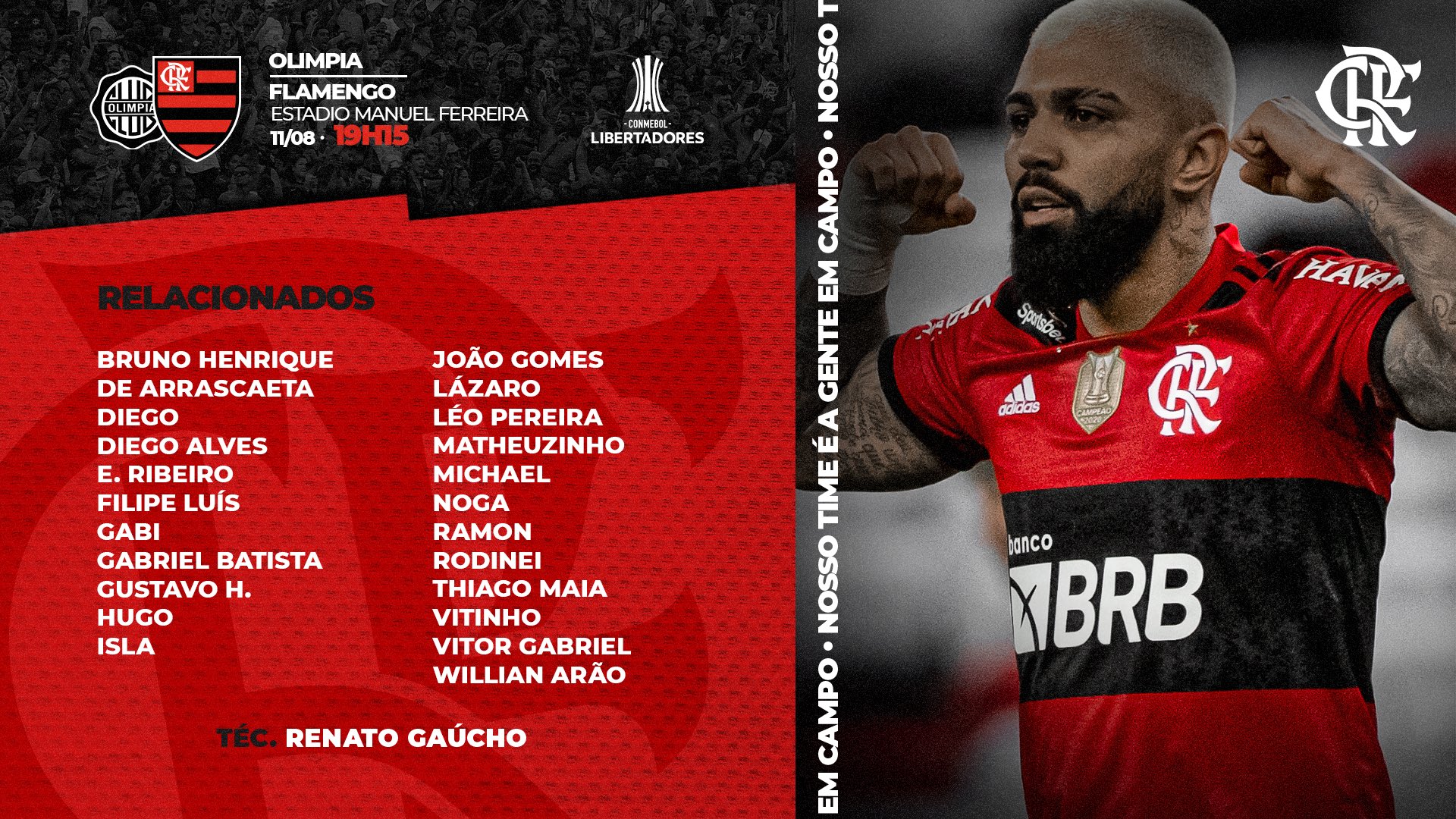 Lista de relacionados do Flamengo